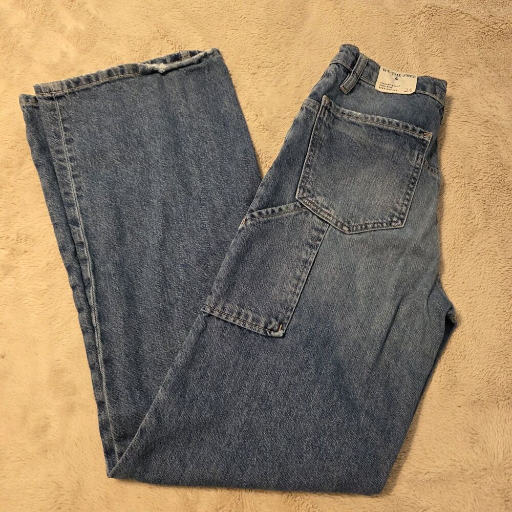 NEW Free People We The Free Tinsley Baggy High-Rise Jeans 25 Medium Wash - Picture 2 of 3